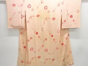 アンティーク　錦紗家紋模様長襦袢